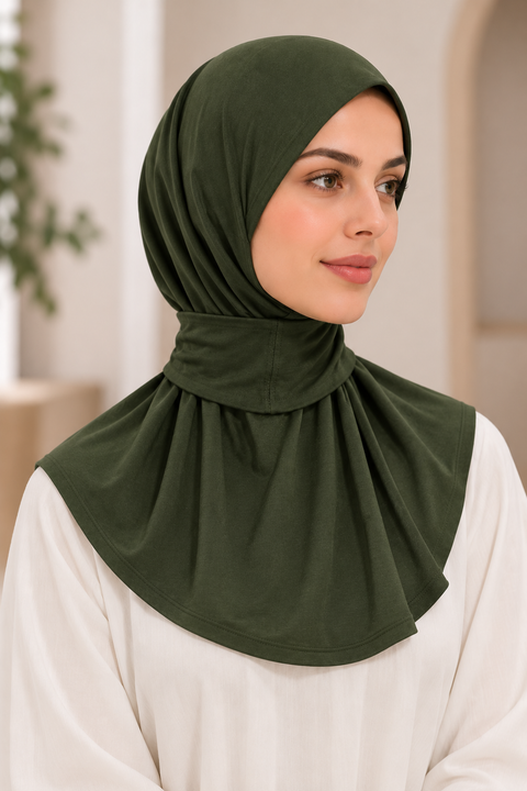 Hijab Liyana – Pronto da Indossare in Jersey Premium con Chiusura al Collo