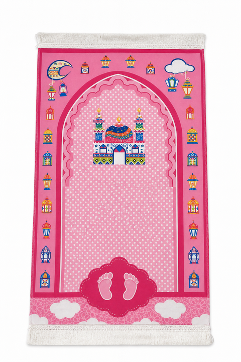 Tappeto da Preghiera per Bambini – Dream Mosque Rosa & Grigio