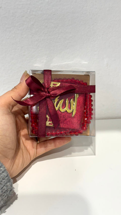 Mini Set Regalo Spirituale – Tasbih e Decorazione con Scritta “Allah”