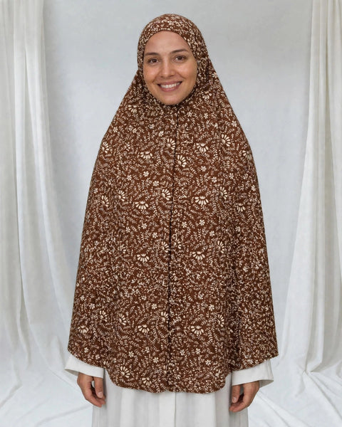 Safa Khimar a Fantasia XXL - Oasi Cacao - Velo Lungo Extra Coprente