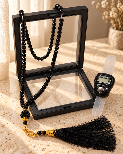Set Tasbih Tradizionale + Tasbih Digitale con Cofanetto