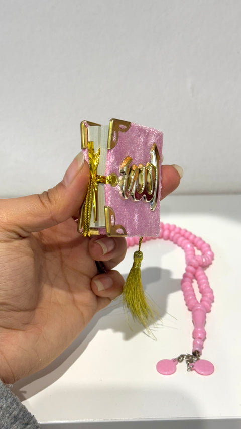 Mini Set Regalo Spirituale – Tasbih e Decorazione con Scritta “Allah”