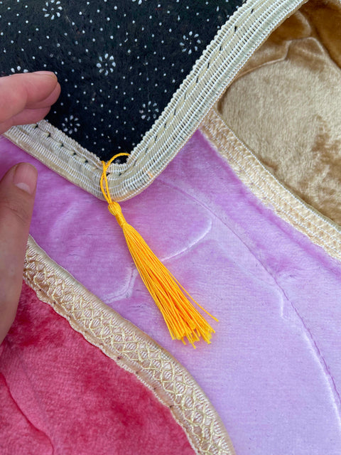 Tappeto preghiera Mihrab bordi oro