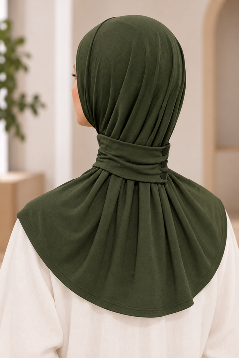 Hijab Liyana – Pronto da Indossare in Jersey Premium con Chiusura al Collo