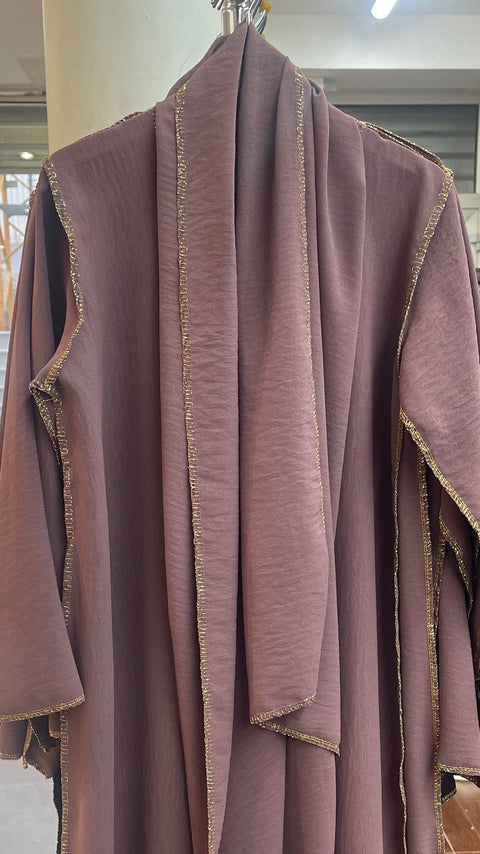 Baby Abaya con hijab cucito jazz malva scuro