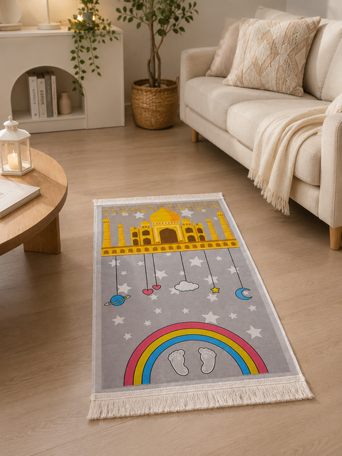 Tappeto da Preghiera per Bambini – Dream Mosque Rosa & Grigio
