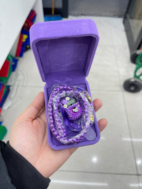 Tasbih elettronico azzurro con contatore digitale – con custodia regalo