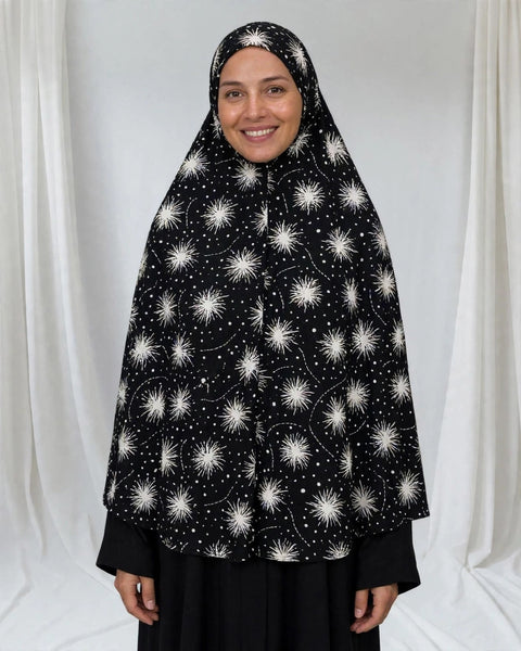 Safa Khimar a Fantasia XXL - Oasi Cacao - Velo Lungo Extra Coprente