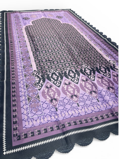 Tappeto da preghiera con sacchetto coordinato per bambini – Motivi islamici