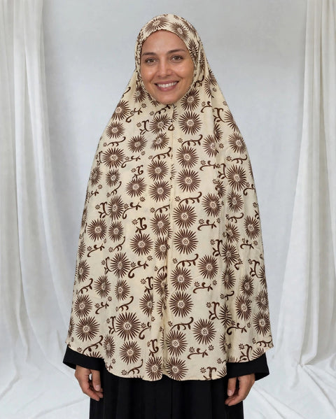 Safa Khimar a Fantasia XXL - Oasi Cacao - Velo Lungo Extra Coprente