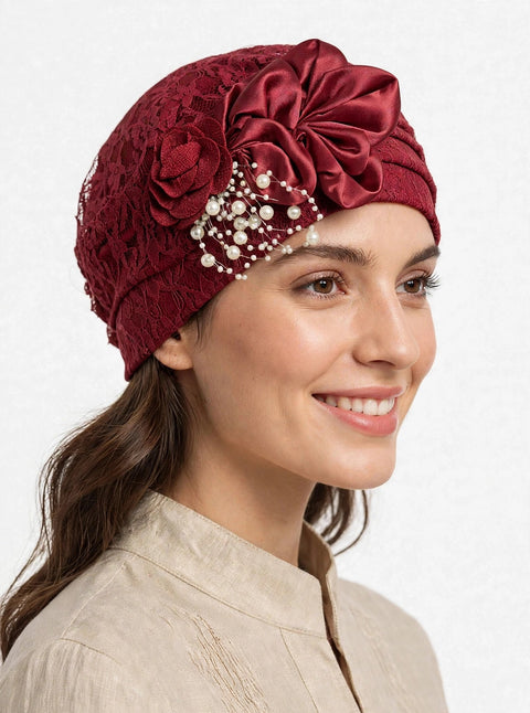 Turbante Lace Perla – Eleganza e Comfort che Dura Tutto il Giorno