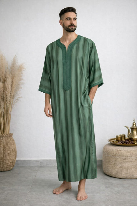 Qamis gandora per uomo verde