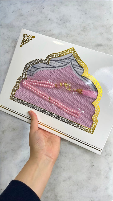 Cofanetto Regalo Preghiera – Tappeto + Tasbih Coordinato