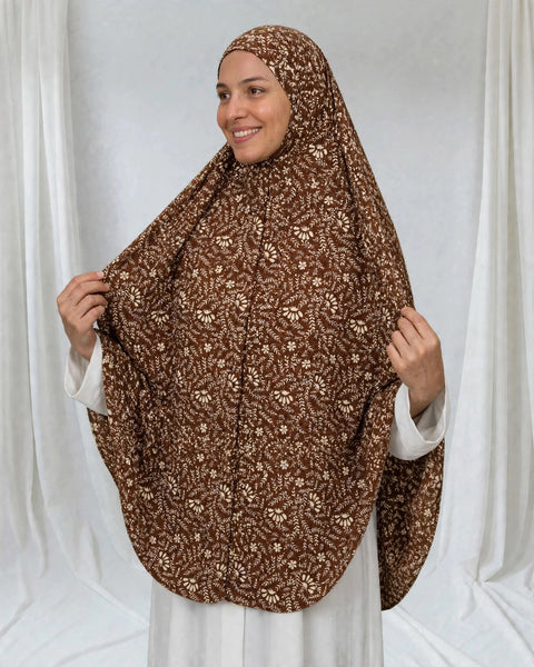 Safa Khimar a Fantasia XXL - Oasi Cacao - Velo Lungo Extra Coprente