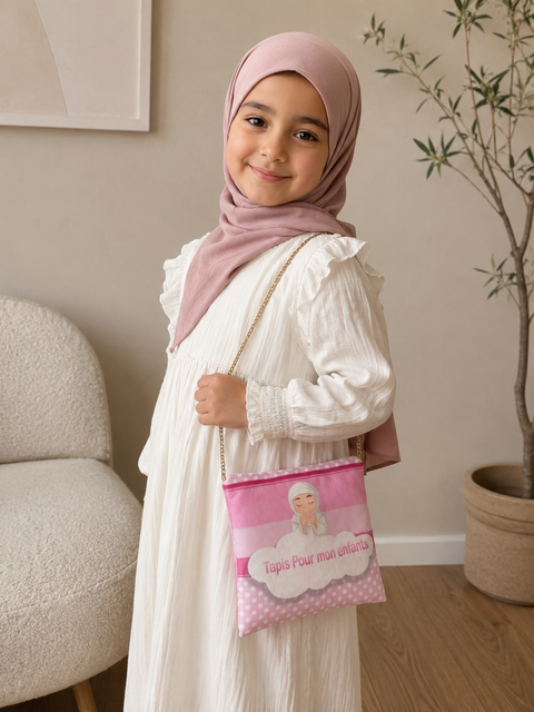 Tappeto da Preghiera per Bambini – Dream Mosque Rosa & Grigio