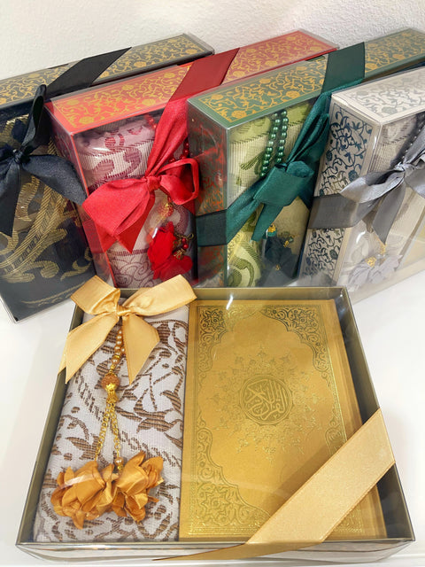 Set Preghiera – Corano 20x13,5 cm, Tappeto e tasbih