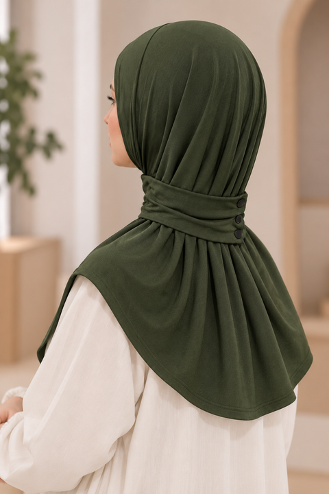 Hijab Liyana – Pronto da Indossare in Jersey Premium con Chiusura al Collo