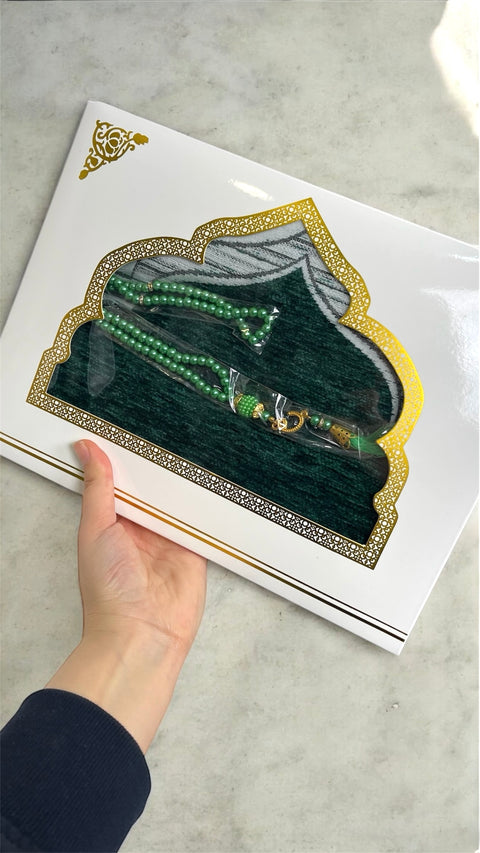 Cofanetto Regalo Preghiera – Tappeto + Tasbih Coordinato