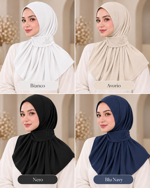 Hijab Liyana – Pronto da Indossare in Jersey Premium con Chiusura al Collo