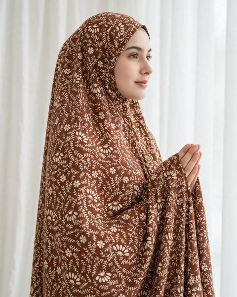 Safa Khimar a Fantasia XXL - Oasi Cacao - Velo Lungo Extra Coprente