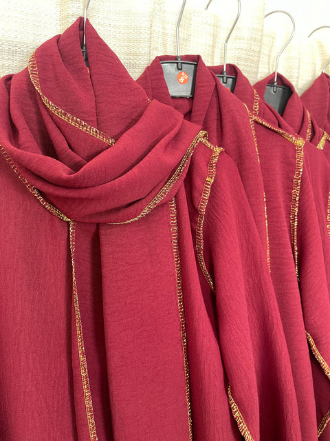 Baby Abaya con hijab cucito jazz bordeaux
