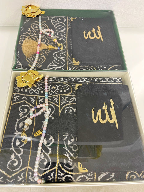 Set Regalo Spirituale – Tappeto da Preghiera, Tasbih e Yā Sīn Sharīf