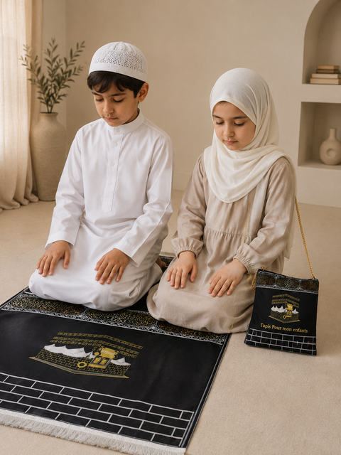Tappeto da Preghiera per Bambini – Dream Mosque Rosa & Grigio