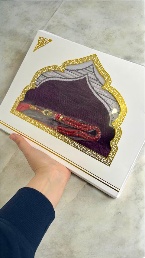 Cofanetto Regalo Preghiera – Tappeto + Tasbih Coordinato