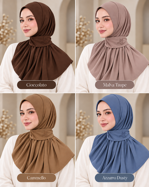 Hijab Liyana – Pronto da Indossare in Jersey Premium con Chiusura al Collo