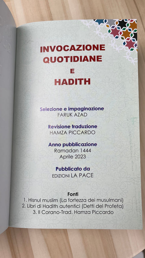 Invocazioni quotidiane e Hadith - Hijab Paradise- invocazioni - hamza piccardo - edizioni La pace - faruk azad - il corano
