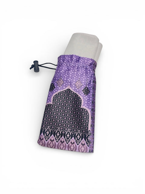 Tappeto da preghiera con sacchetto coordinato per bambini – Motivi islamici