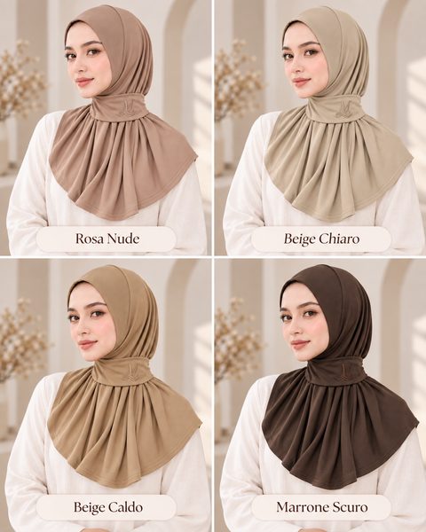 Hijab Liyana – Pronto da Indossare in Jersey Premium con Chiusura al Collo