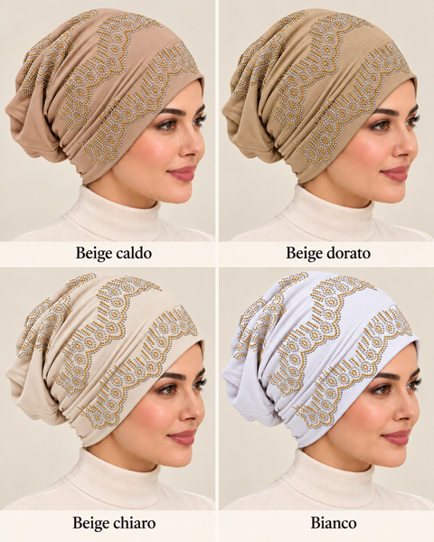 Cuffie Turbante Strass – Pronte da indossare in cotone e viscosa