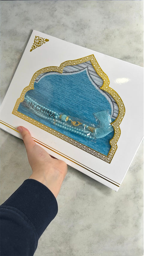 Cofanetto Regalo Preghiera – Tappeto + Tasbih Coordinato