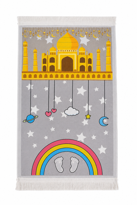 Tappeto da Preghiera per Bambini – Dream Mosque Rosa & Grigio