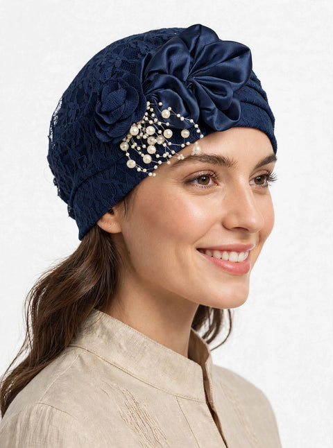 Turbante Lace Perla – Eleganza e Comfort che Dura Tutto il Giorno