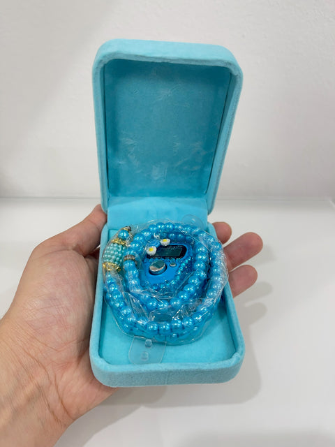 Tasbih elettronico azzurro con contatore digitale – con custodia regalo