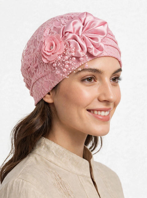 Turbante Lace Perla – Eleganza e Comfort che Dura Tutto il Giorno