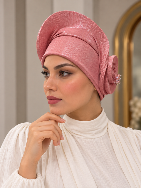 Turbante Noor Élégance – Pronto da Indossare con Dettaglio Gioiello