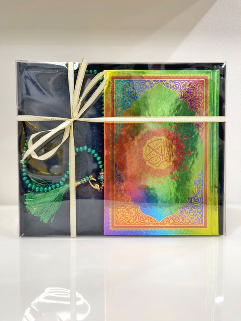 Set Preghiera – Corano 20x13,5 cm, Tappeto e tasbih