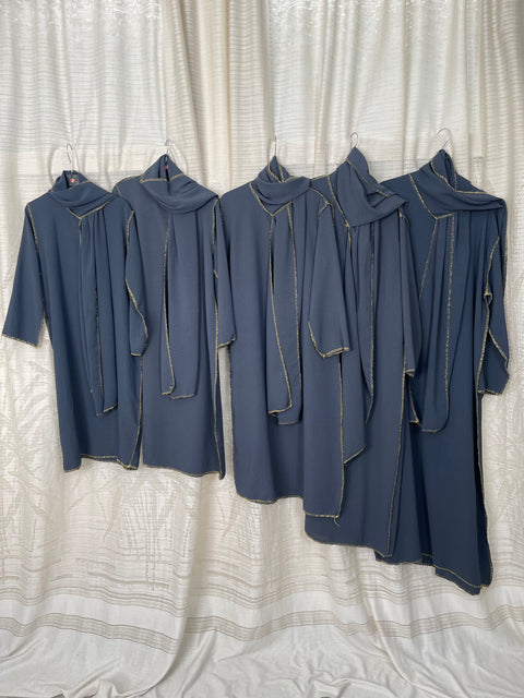 Baby Abaya con hijab cucito jazz antracite