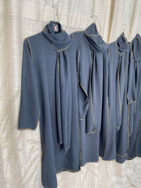 Baby Abaya con hijab cucito jazz antracite