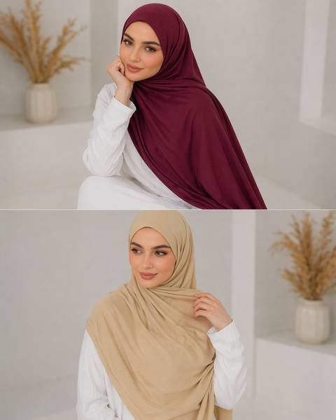 Hijab pronto lati uguali 50% cotone 50% viscosa