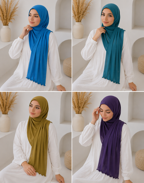 Hijab Jersey Premium Frisé