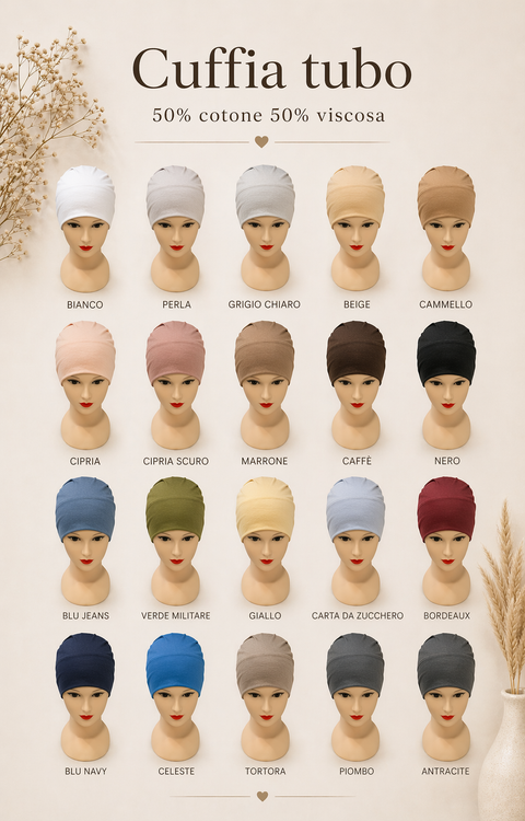 Cuffia tubo 50% cotone 50% viscosa