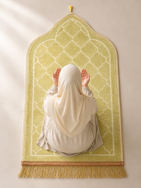 Tappeto preghiera Mihrab bordi oro