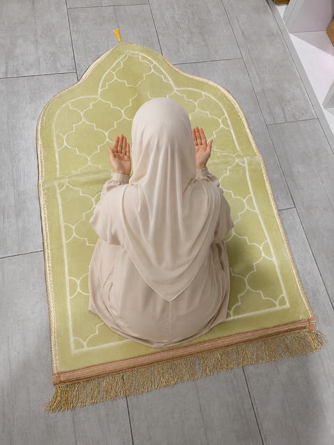 Tappeto preghiera Mihrab bordi oro