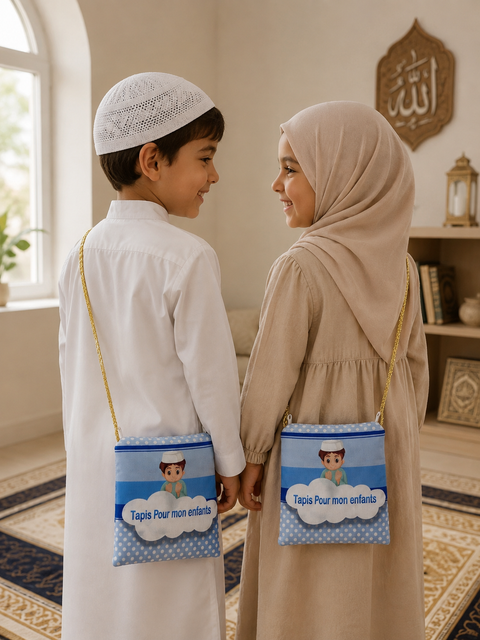 Tappeto da Preghiera per Bambini – Dream Mosque Rosa & Grigio