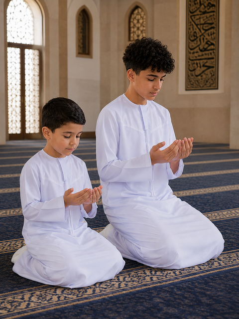 Baby Qamis con Nappa manica lunga Bianco - per bambini e ragazzi