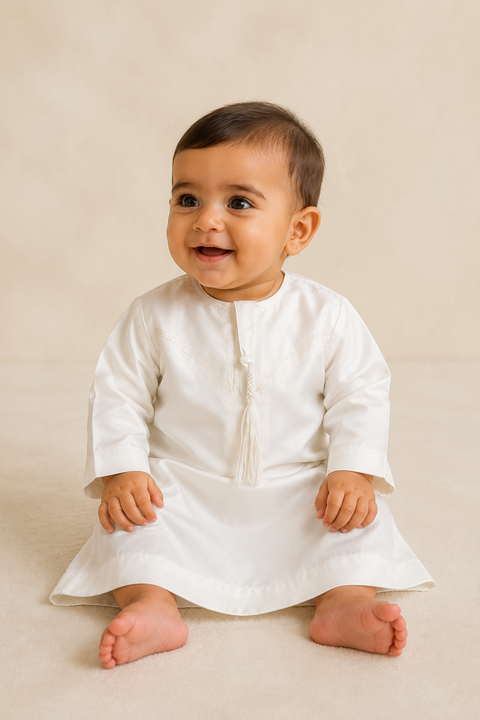 Qamis per neonati da 0 a 12 mesi beige